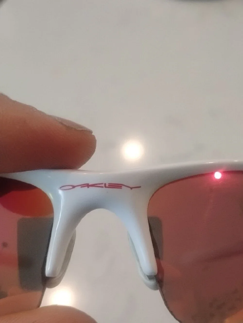 Oakley Polarized Fast jacket White Frames With Pink/Orange Lenses
